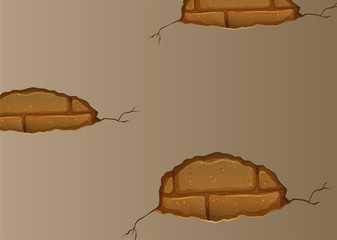 A wall with cracks