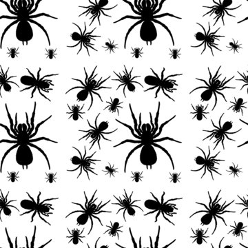 A seamless design with spiders
