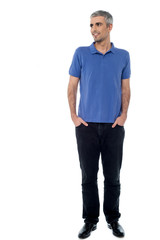 Fototapeta premium Casual shot of smiling relaxed male model