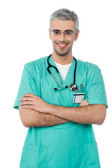 Smiling doctor with stethoscope