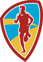 Marathon Runner Shield Retro