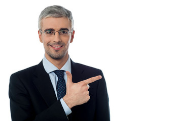 Businessman pointing at something