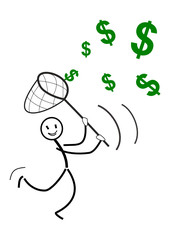 Strichmännchen verdient Geld