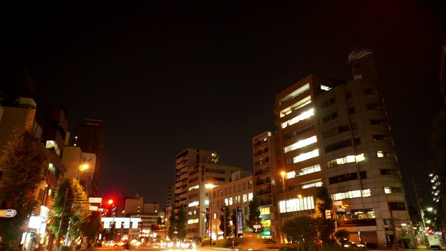 東京夜の繁華街　イメージ撮影  浅草方面から→上野→秋葉原（ハイスピード ブレ・ボケ）