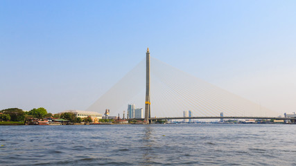 Fototapeta na wymiar Photo of river bridge in Bangkok, Thailand