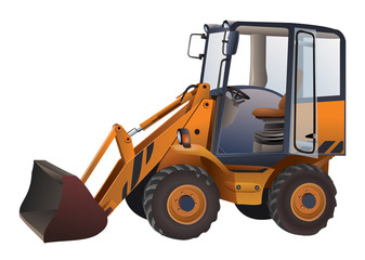 Small excavator isolated