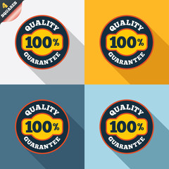 100% quality guarantee icon. Premium quality.
