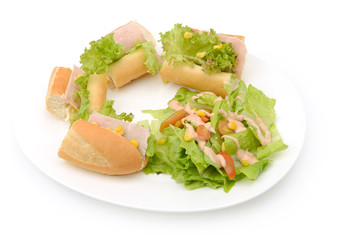 Turkey Sandwich Isolated on White