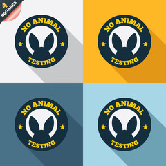 Naklejka premium No animals testing sign icon. Not tested symbol