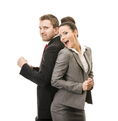 Business woman and business man