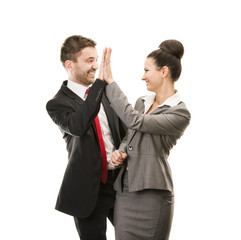 Business woman and business man