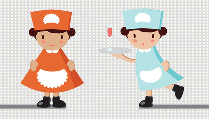 Retro Dolls Waitress seller