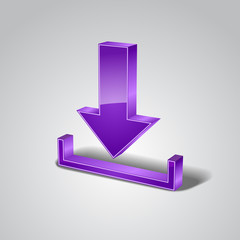 3d Download Vector Glossy Icon