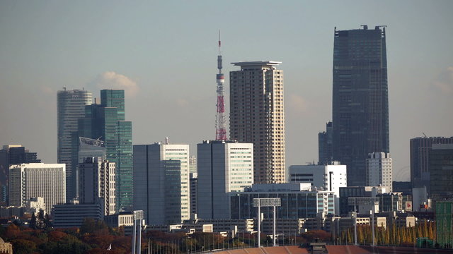 東京都市風景　六本木東京タワー方面を望む　インターバル撮影