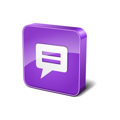 Message 3d Rounded Corner Violet Vector Icon Button