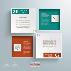 Square Holes Silver Background Infographic