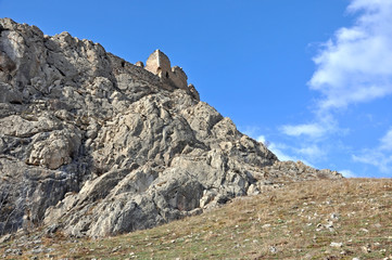 Ruins of a fortress on a rock