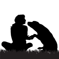 Vector silhouette of a woman.