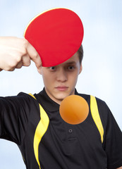 Man playing ping pong