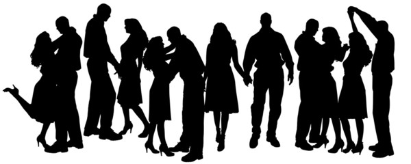 Vector silhouette of people.