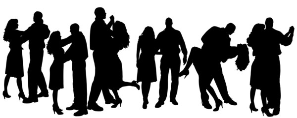 Vector silhouette of people.