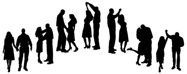 Vector silhouette of people.