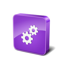 Settings 3d Rounded Corner Violet Vector Icon Button