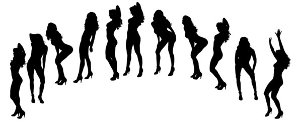 Vector silhouette of a woman.