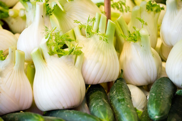 Fresh fennel on the market