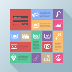 Flat design modern vector illustration of the SEO