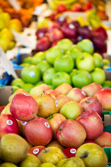 Various cultivars of apples on the market