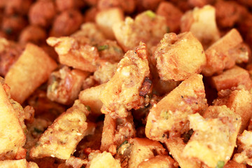 Pork fried bread in the market.