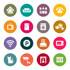 Home rental theme icon set