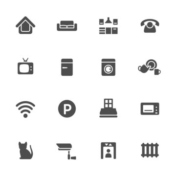Home rental theme icon set