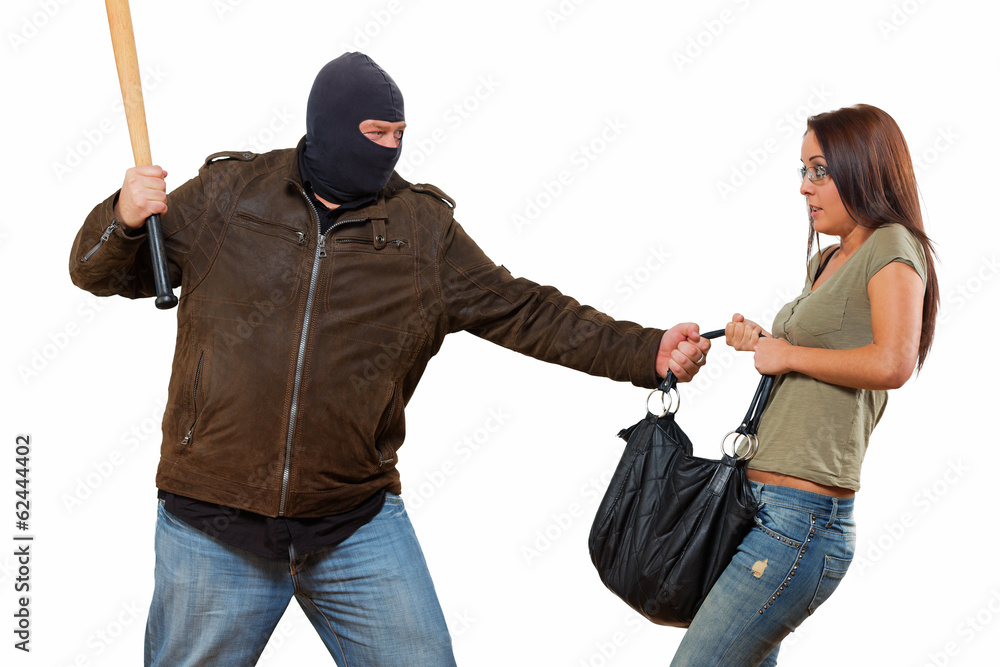 Wall mural isolated robbery scene