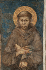 Fototapeta na wymiar Franziskusdarstellung von Cimabue in San Francesco, Assisi, Italien