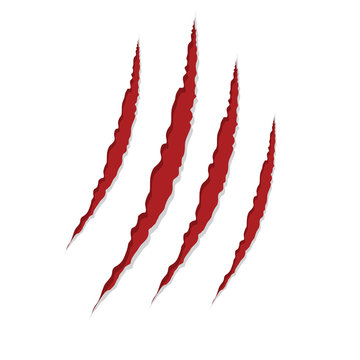claw scratches isolated on white background, vector