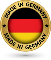 Made in Germany gold label, vector illustration