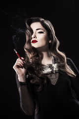 Beautiful woman with cigarette