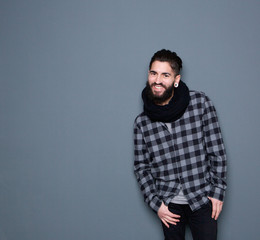 Happy man with beard