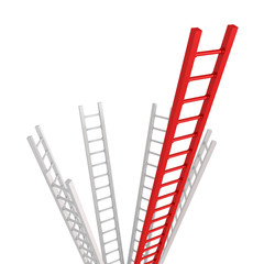 Red Ladder leader as a concept idea of success or leadership tea