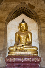 Buddha image inside Dhammayangyi temple Bagan