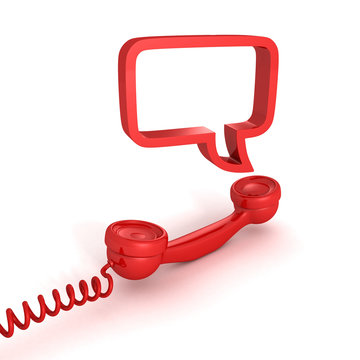 red telephone receiver and speech bubble