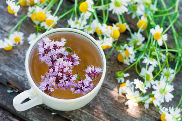 Herbal tea with marjoram