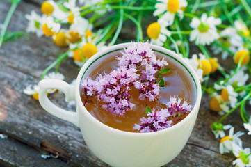 Herbal tea with marjoram
