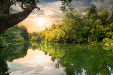 Sunset on the river