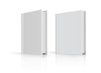 Blank book cover over white background