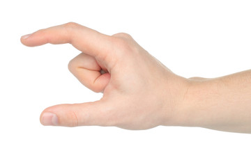 Man hand on white backround
