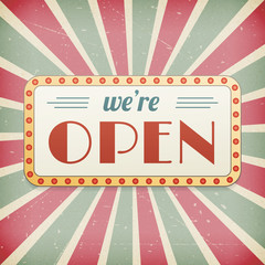 We are open vintage background sign - 62449227