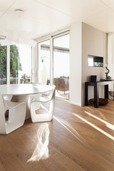 beautiful interiors of a modern house, dining room